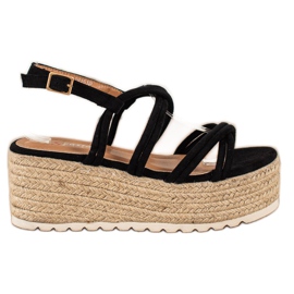 Seastar Espadrillas su sandali con zeppa nero