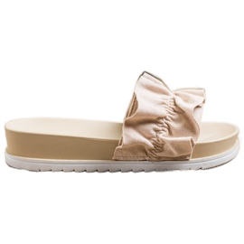 SHELOVET Pantofole Beige Sulla Piattaforma