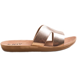 SHELOVET Pantofole in ecopelle d'oro