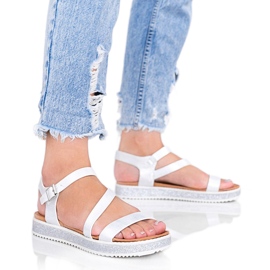 Sandali da donna argento lucido Peaches bianco