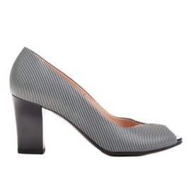 Marco Shoes décolleté pelle blu navy + bianco bianca