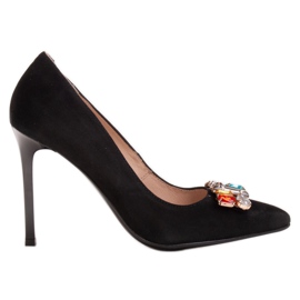 Marco Shoes 1057P borchie nere con pietre grandi nero
