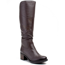 Marco Shoes Cosacco in pelle stropicciata testa di moro marrone