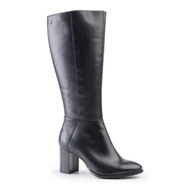 Marco Shoes Stivali Marco in pelle fiore nera nero