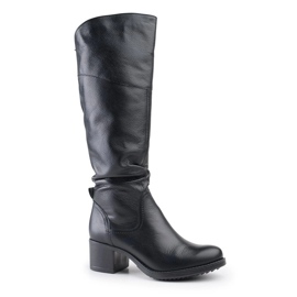 Marco Shoes Stivali in pelle naturale nera nero