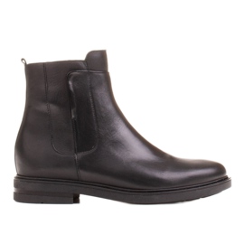 Marco Shoes Stivali leggeri con fondo piatto in pelle fiore nera nero