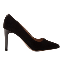 Marco Shoes Eleganti tacchi alti neri realizzati in pelle scamosciata naturale nero
