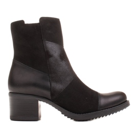 Marco Shoes Comodi stivali da donna in una combinazione di pelle fiore e nabuk nero