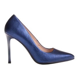 Marco Shoes Stiletto blu navy con tacco alto in vera pelle