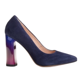 Marco Shoes Elegante décolleté in pelle con tacco alto multicolor blu navy