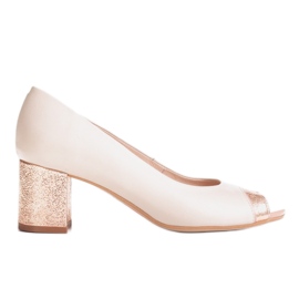 Marco Shoes Décolleté beige 1093P con tacco decorativo