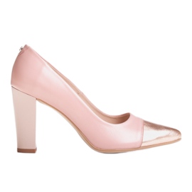 Marco Shoes Décolleté Marco rosa con punta dorata