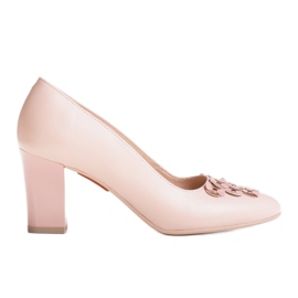Marco Shoes Décolleté 1120P rosa con ornamento floreale