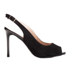 Marco Shoes Sandali in velour nero 1188P su tacco alto