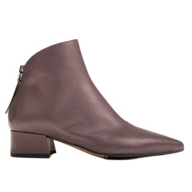 Marco Shoes Stivali Marco 1288B con tacco basso in pelle marrone