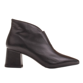 Marco Shoes 1460B stivaletti slim in pelle nera con tomaia in gomma nero