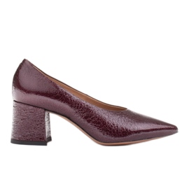 Marco Shoes Eleganti décolleté bordeaux in lacca rosso