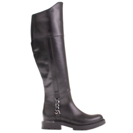 Marco Shoes Stivali alti con gomma e catena nero