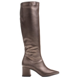 Marco Shoes Stivali da donna eleganti 1376K in un colore marrone metallizzato