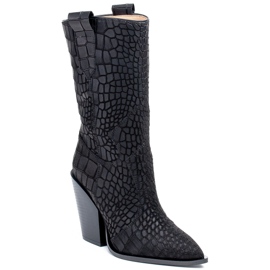 Marco Shoes Stivali Marco 1408K stivali texani con motivo animalier nero