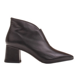Marco Shoes 1460B stivaletti slim in pelle nera con tomaia in gomma nero