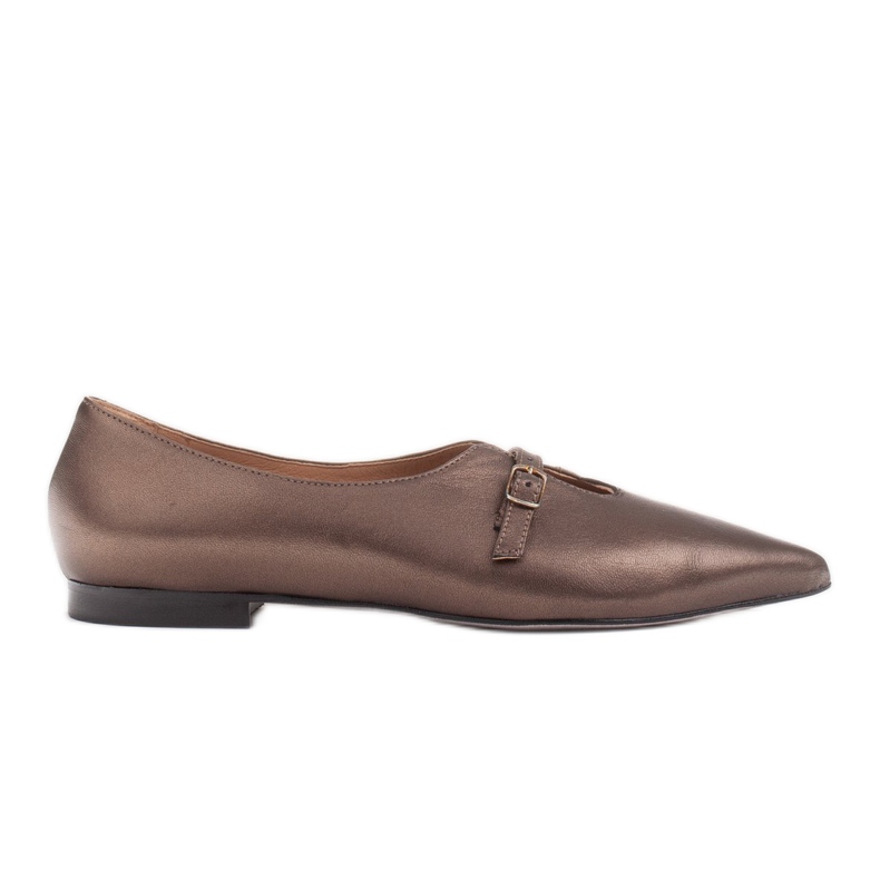 Marco Shoes Ballerine slim 1332P metallizzate con cinturino marrone