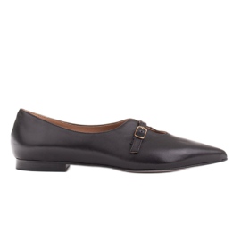 Marco Shoes Ballerine nere da donna snelle 1332P con cinturino nero