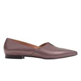 Marco Shoes Ballerine con cut-out in una tonalità di grigio caldo