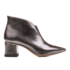 Marco Shoes 1460B stivaletti slim in pelle grigia con tomaia in gomma grigio