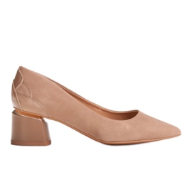 Marco Shoes Décolleté in camoscio beige con motivo floreale