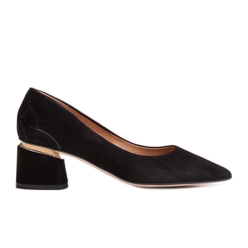 Marco Shoes Décolleté in camoscio nero con motivo floreale