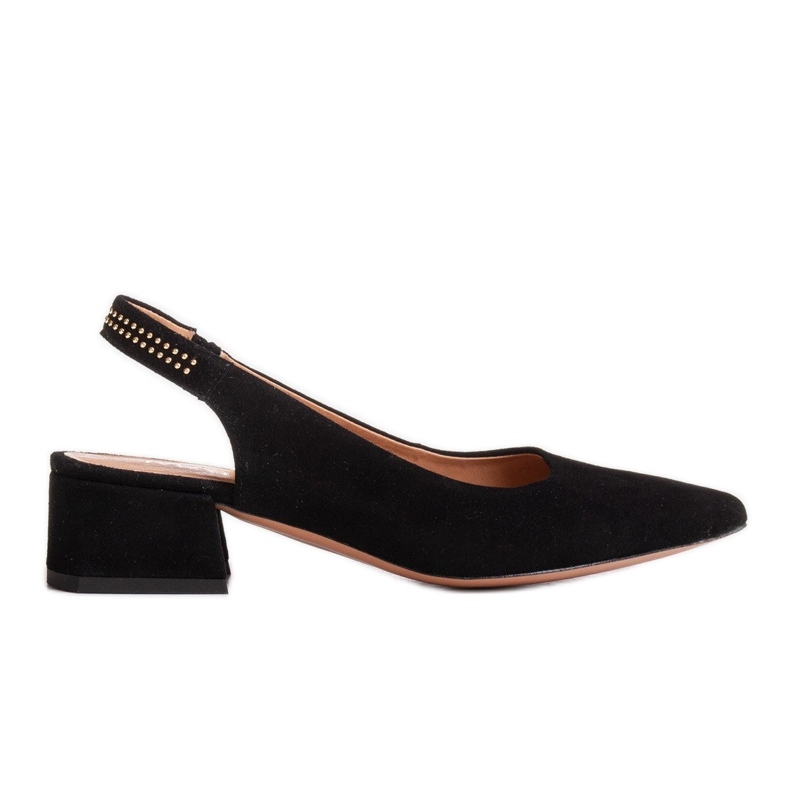 Marco Shoes Sandali in camoscio nero con jais decorativi