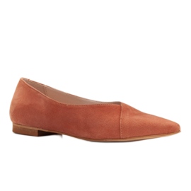 Marco Shoes Ballerine in camoscio naturale albicocca arancia