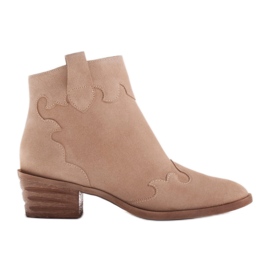 Marco Shoes Stivali beige in pelle scamosciata naturale senza isolamento