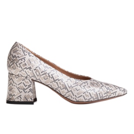 Marco Shoes Eleganti décolleté da donna con motivo serpente grigio