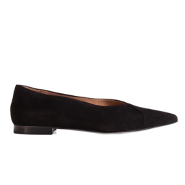 Marco Shoes Ballerine nere in camoscio naturale nero