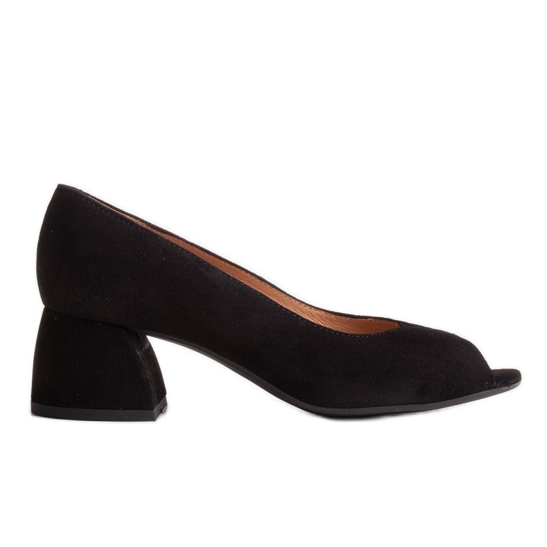 Marco Shoes Décolleté in camoscio nero con tacco stabile