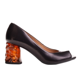 Marco Shoes Sandali neri 1519P con tacco 3D ambra nero