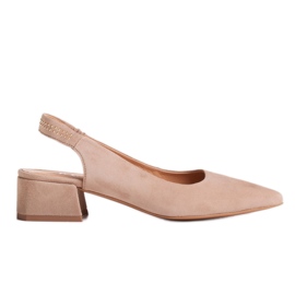 Marco Shoes Sandalo in camoscio beige con jais decorativi