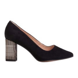 Marco Shoes Décolleté nere 1066P con tacco, fantasia pied de poule nero