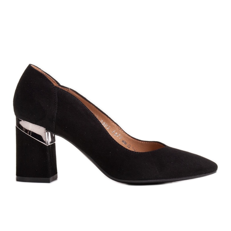 Marco Shoes Décolleté in camoscio nero con tacco metallico