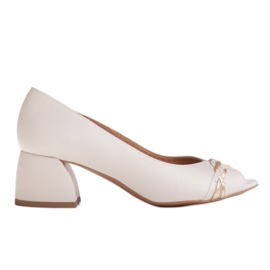 Marco Shoes Décolleté 1577P in pelle bianca con tacco stabile