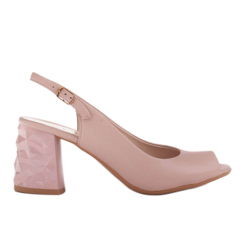 Marco Shoes Sandali rosa 3D con tacco alto