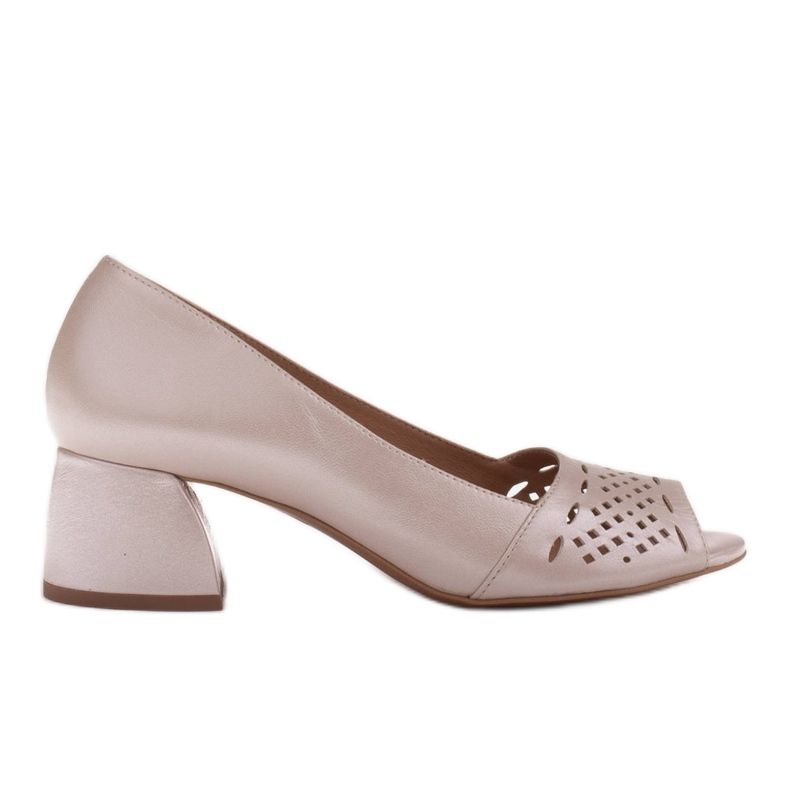 Marco Shoes Décolleté dorate con frontale decorativo traforato d'oro