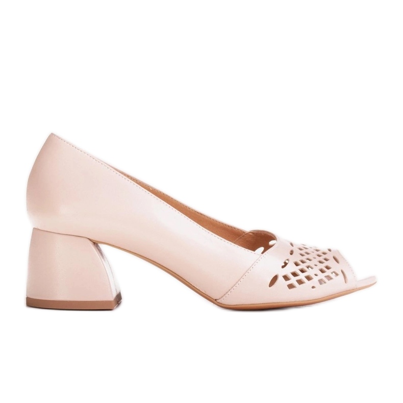 Marco Shoes Décolleté beige con frontale traforato