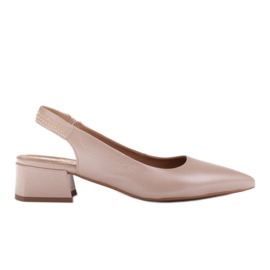 Marco Shoes Sandali beige con jais decorativi in ​​pelle fiore