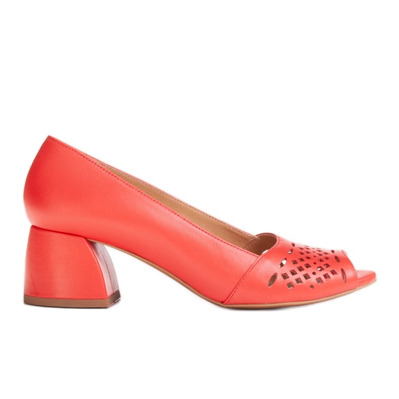 Marco Shoes Décolleté rosse con frontale traforato rosso