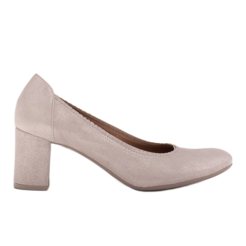 Marco Shoes Décolleté in velluto di capra con tacco beige