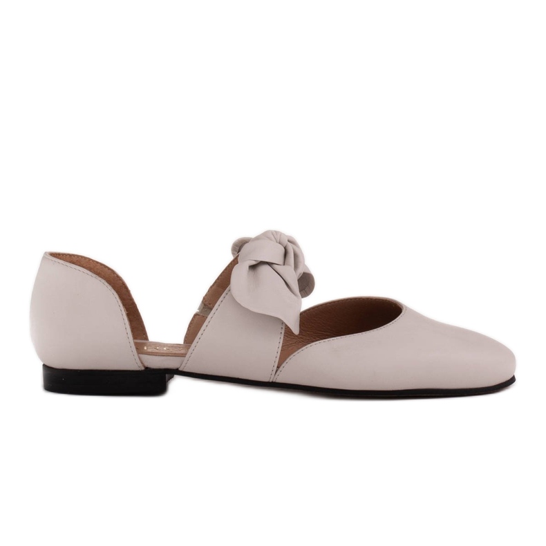 Marco Shoes Ballerine con fiocco in pelle fiore bianca