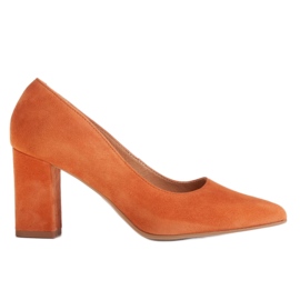 Marco Shoes Décolleté arancioni in pelle scamosciata naturale arancia